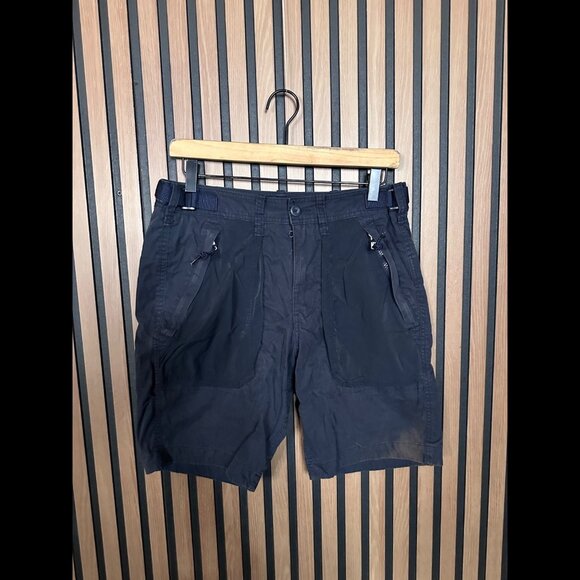 Abercrombie & Fitch Cargo Shorts 30 Mens Pocket Zip Blue Navy Classification - Picture 1 of 9